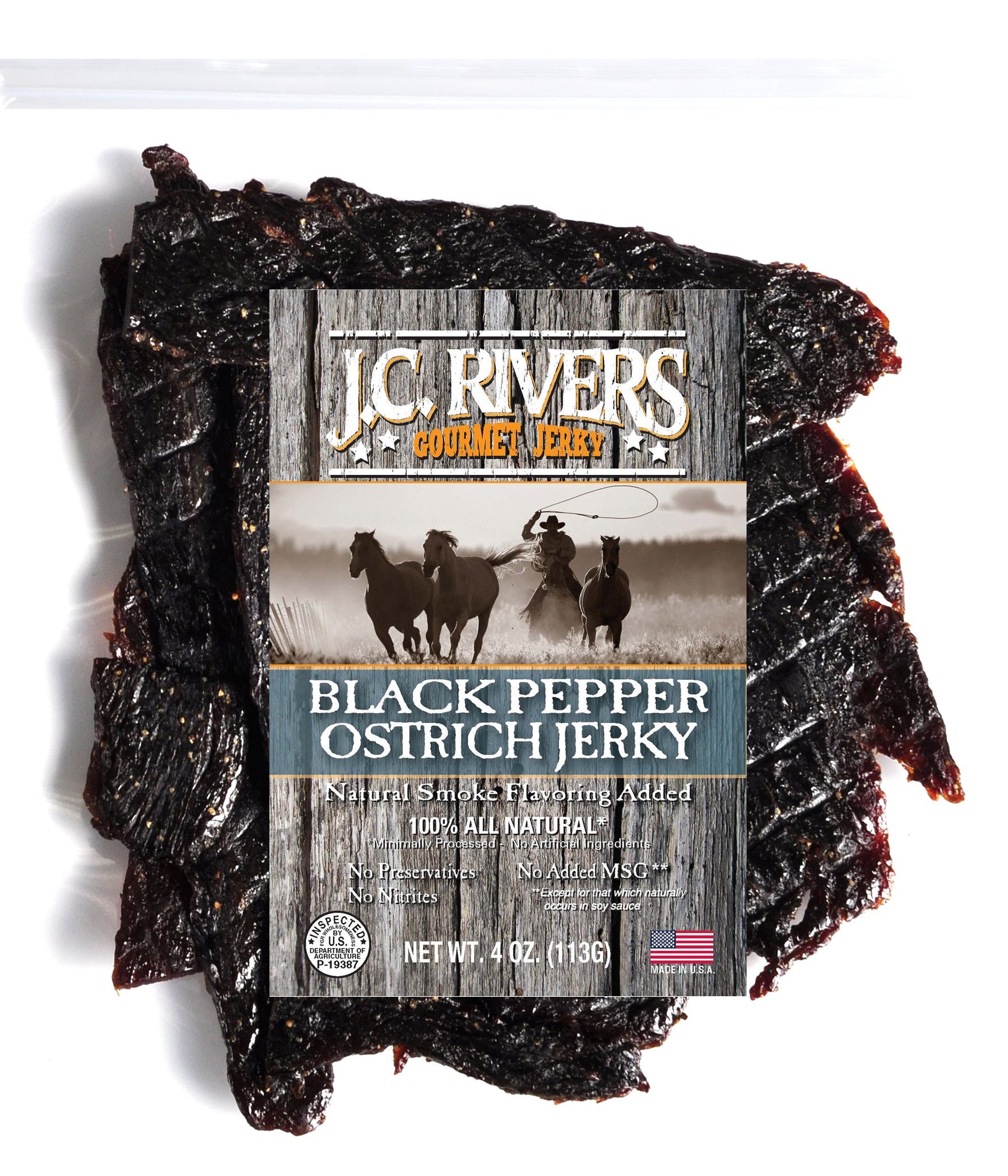 Black Pepper Ostrich Jerky